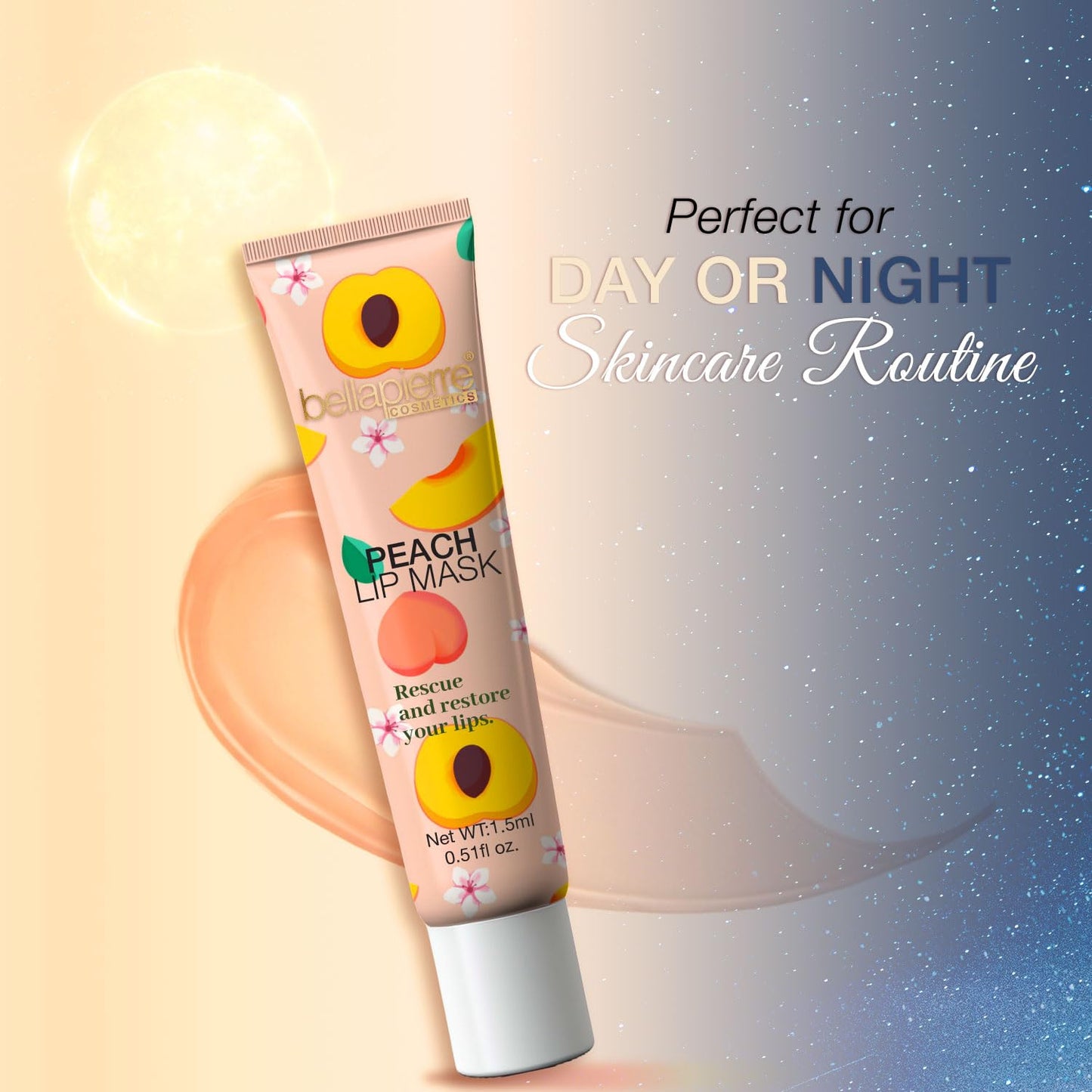 bellapierre Cosmetics Peach Lip Mask - Lip Plumping Mask with Hyaluronic Acid - Moisturizing Lip Balm for Daily Use Beauty and Personal Care bellapierre