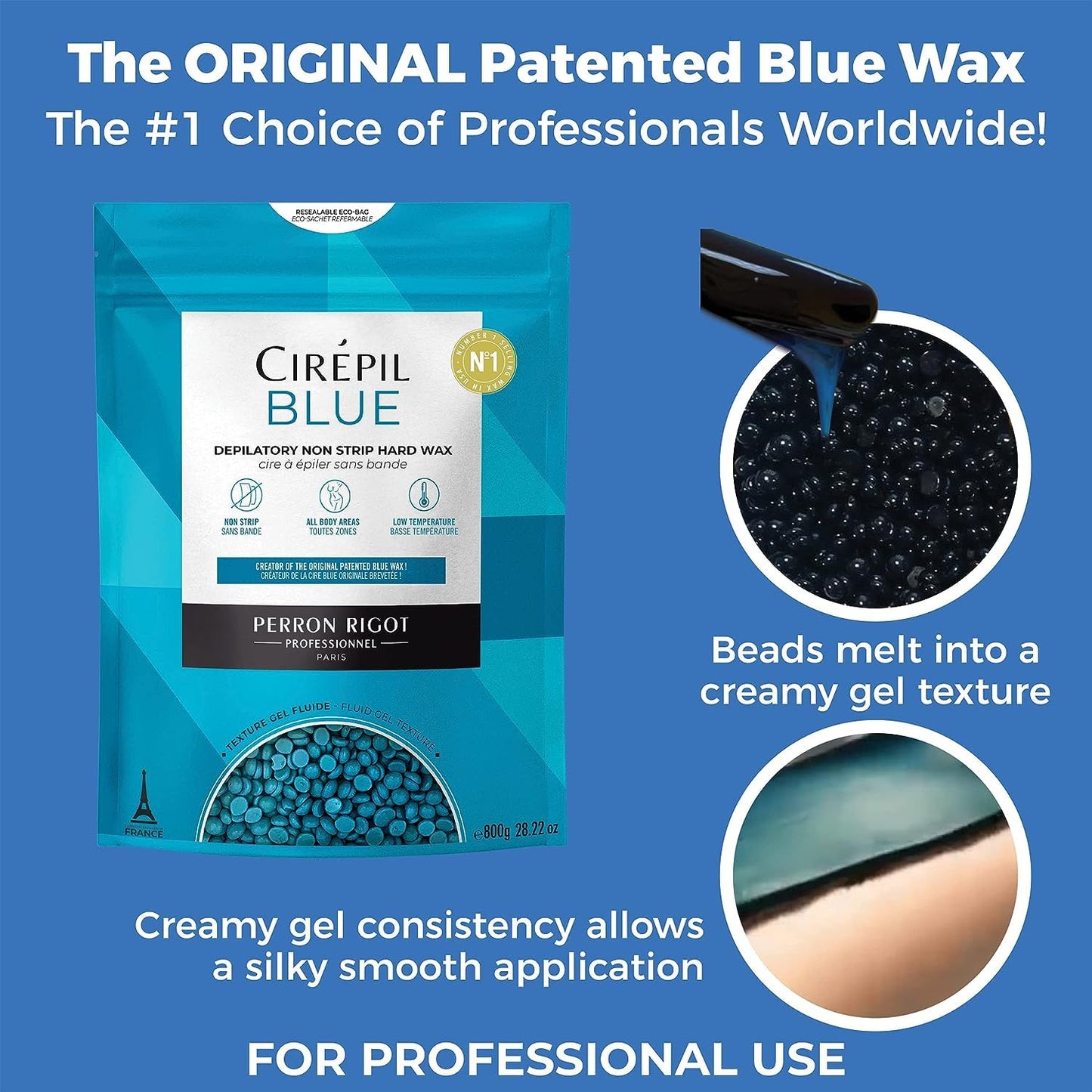 Cirepil BLUE Stripless Hard Wax Beads Bag 28.22oz / 800g Beauty and Personal Care Cirepil