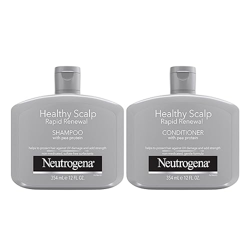 Neutrogena Healthy Scalp Rapid Renewal Shampoo & Conditioner with Pea Protein, UV Damage Protecting Shampoo for Strong Healthy-Looking Hair, 12 Fl Oz Beauty & Personal Care Neutrogena