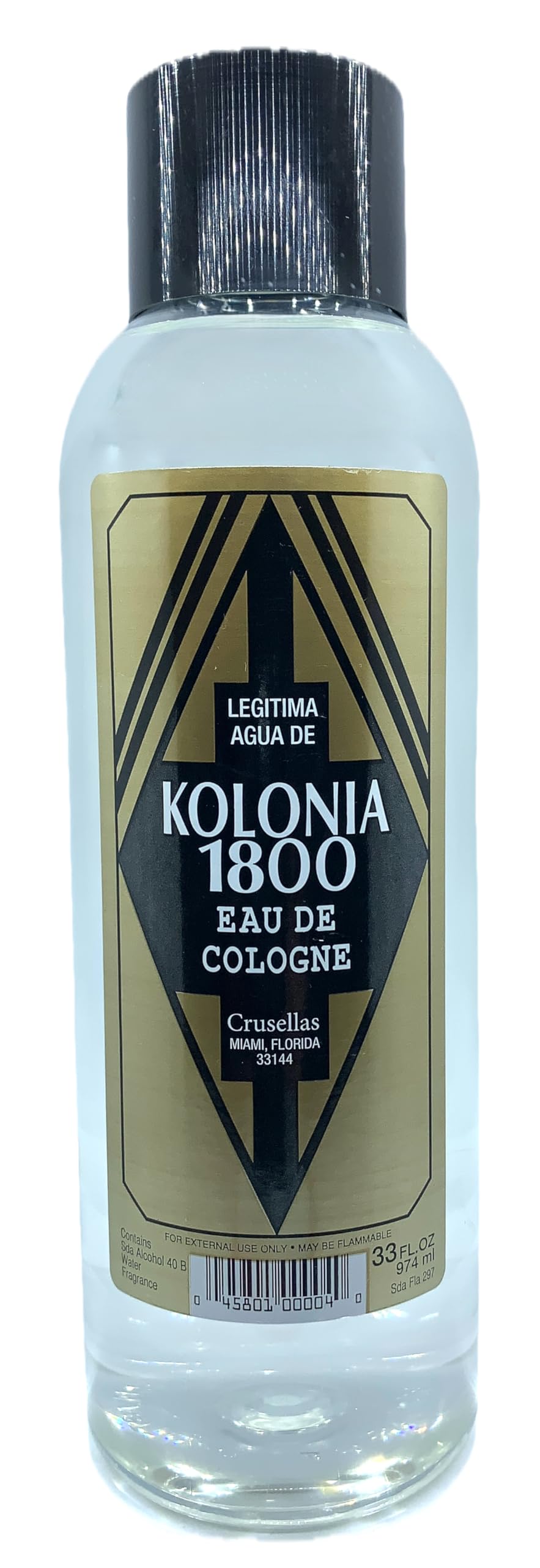 Legitima Agua de Kolonia 1800 Natural Splash Cologne 33 Fl. Oz. Beauty & Personal Care Crusellas