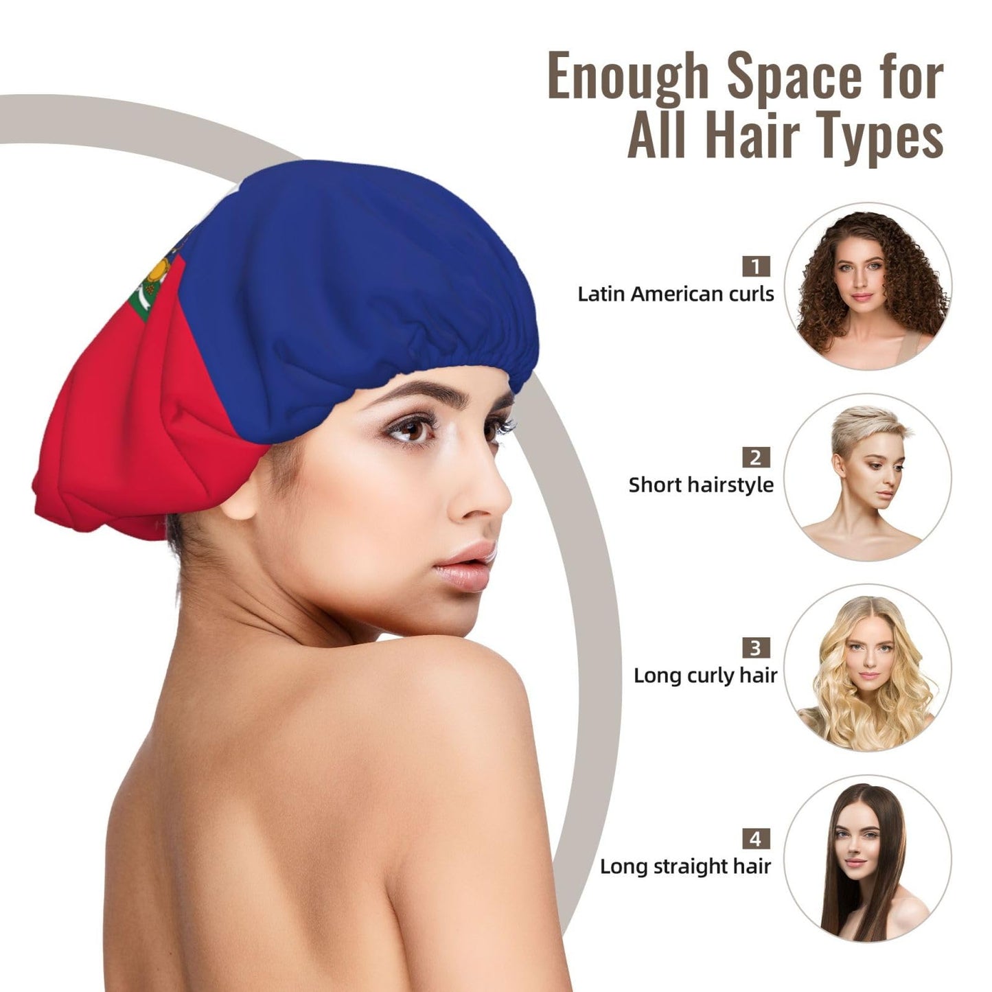 XZDLXJ Haitian Flag Satin Sleep Cap for Adults - Hair Protection and Comfort Black Beauty and Personal Care XZDLXJ