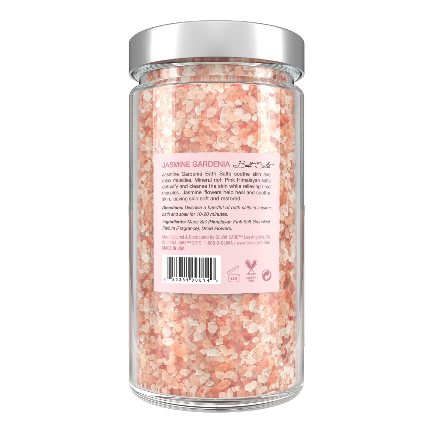 Olivia Care Pink Himalayan Bath Salts Exfoliate, Heal, Rejuvenate, Cleansing & Soothes Skin - Made with Natural Ingredients. Fresh Fragrance - 12 OZ Beauty and Personal Care Olivia Care