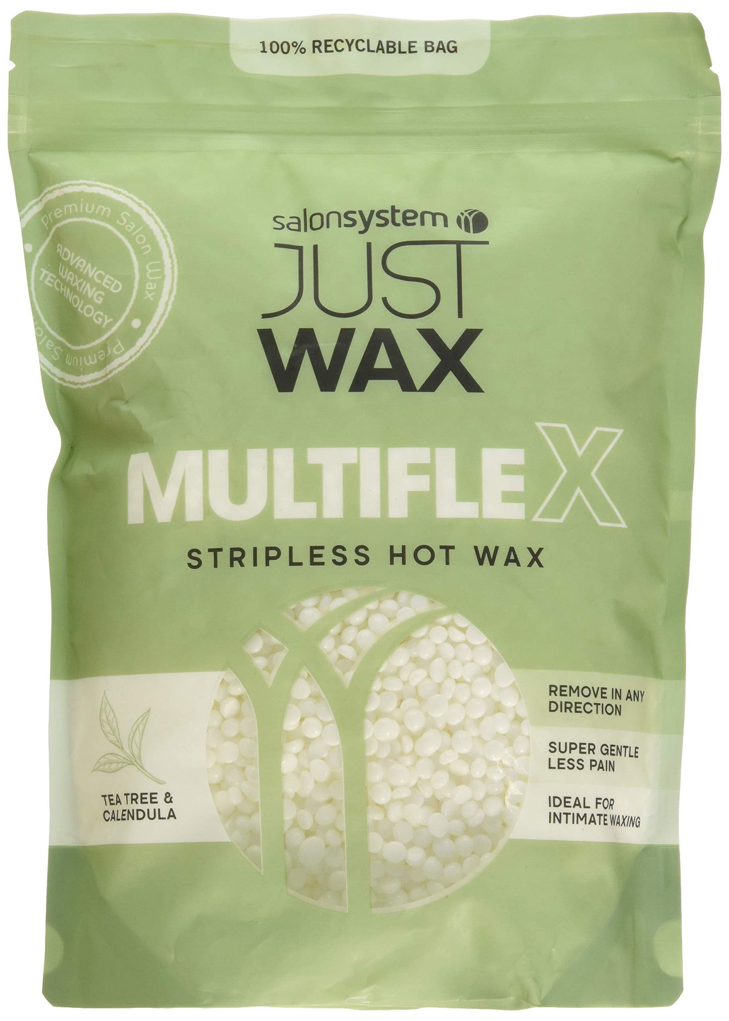 Salon System 700g Just Wax Multi Flex Stripless Wax Brazilian Leg/Underarm Wax Tea Tree and Calendula Beauty and Personal Care Salon System