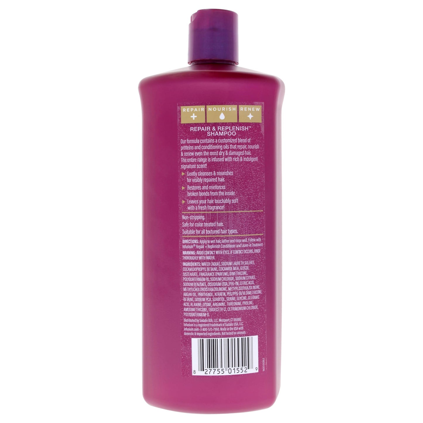 Infusium Repair and Replenish Nourishing Shampoo - Hydrating and Clarifying Shampoo for Build Up - Ceramides, Keratin, and Argan Oil - 33.8 oz Beauty & Personal Care Infusium