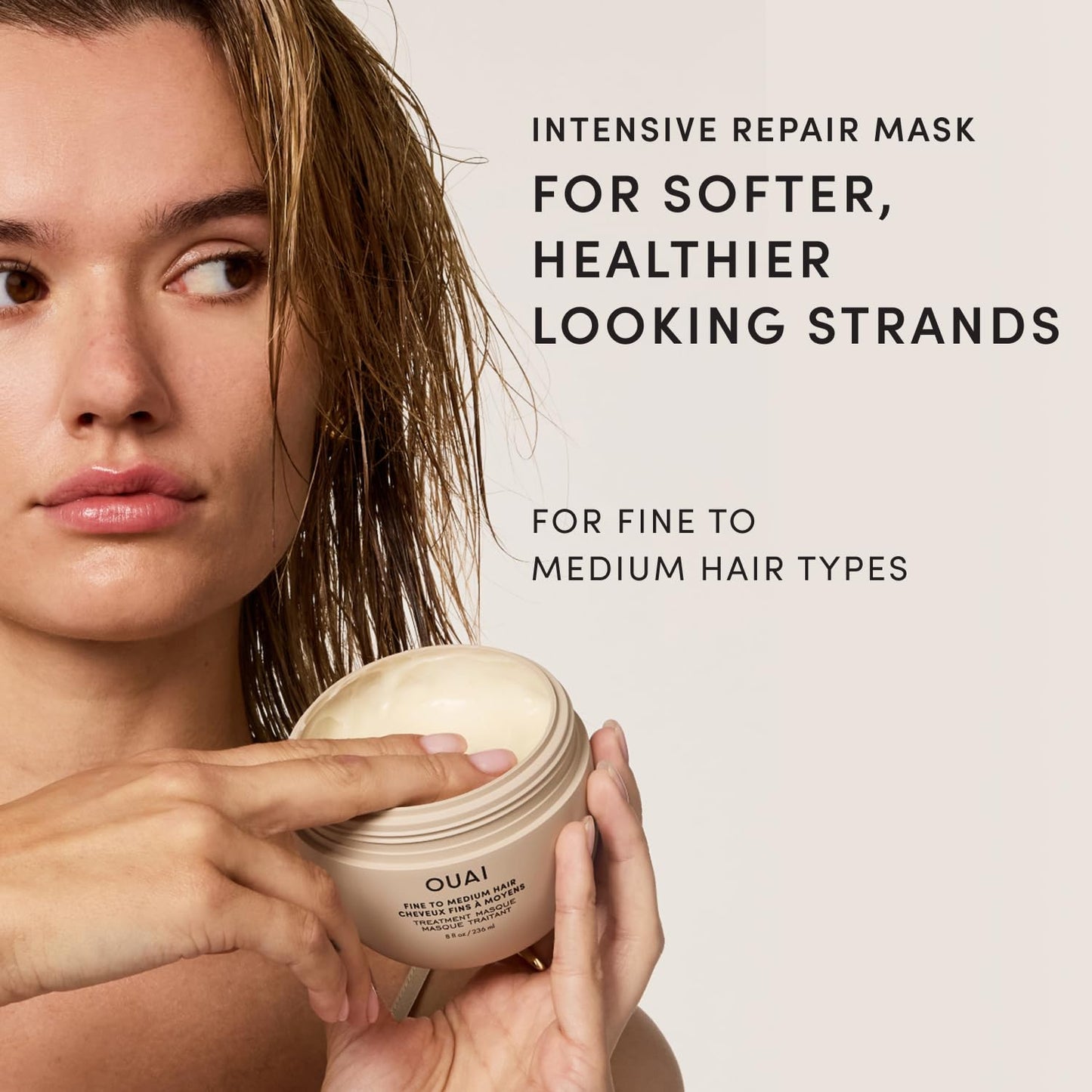 OUAI Fine to Medium Hair Treatment Mask - Lightweight Deep Conditioning Hair Mask with Shea Butter, Keratin & Panthenol - Helps Hydrate, Fight Frizz Beauty and Personal Care OUAI