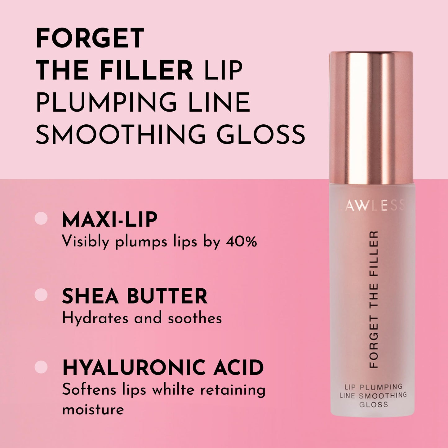 Lawless Women's Forget The Filler Lip Plumper Line Gloss, Nudie, Pink, 0.11 Fl Oz (Pack of 1) Beauty & Personal Care LAWLESS