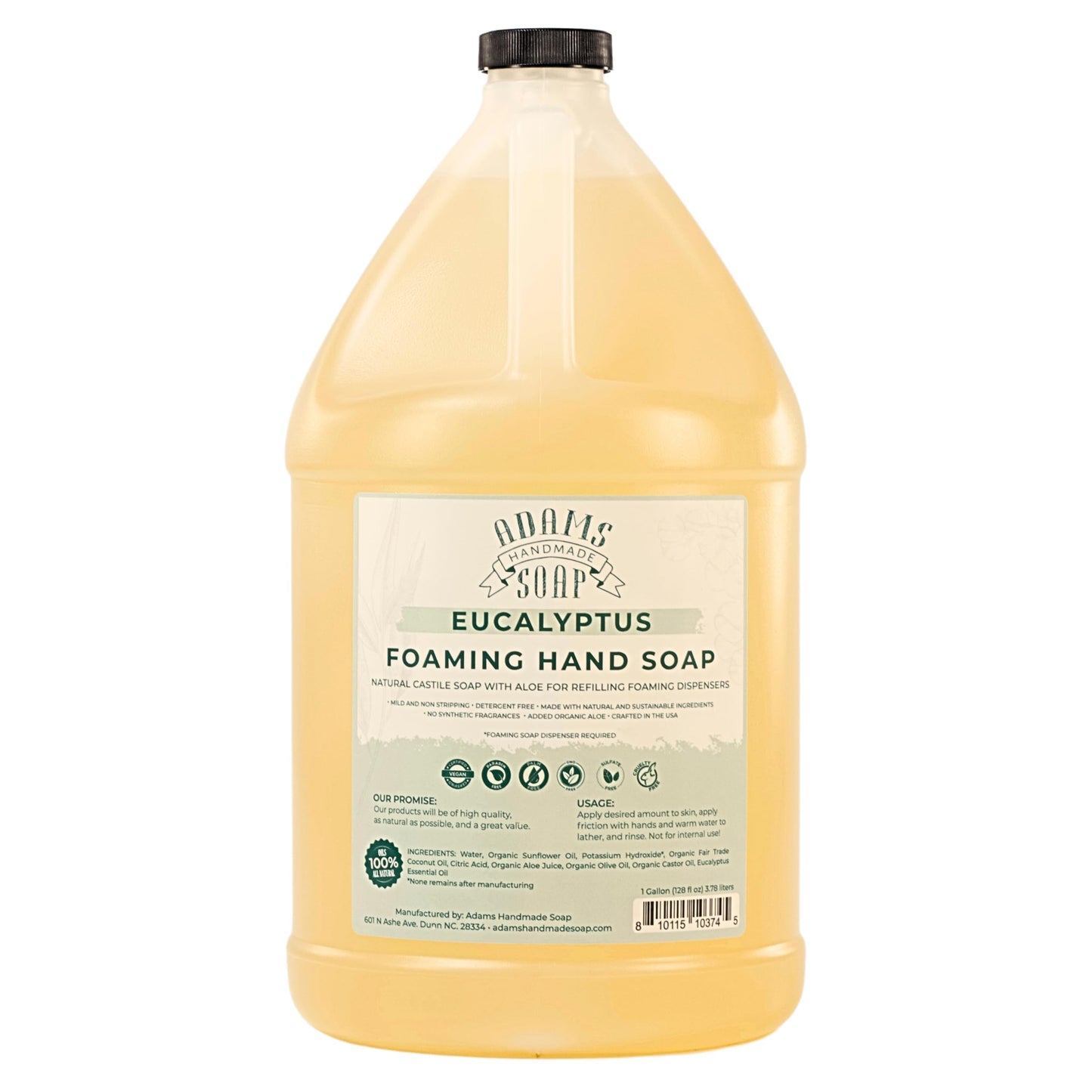 Adams Handmade Soap Liquid Foaming Soap 1 Gal - Eucalyptus Beauty & Personal Care Adams Handmade Soap