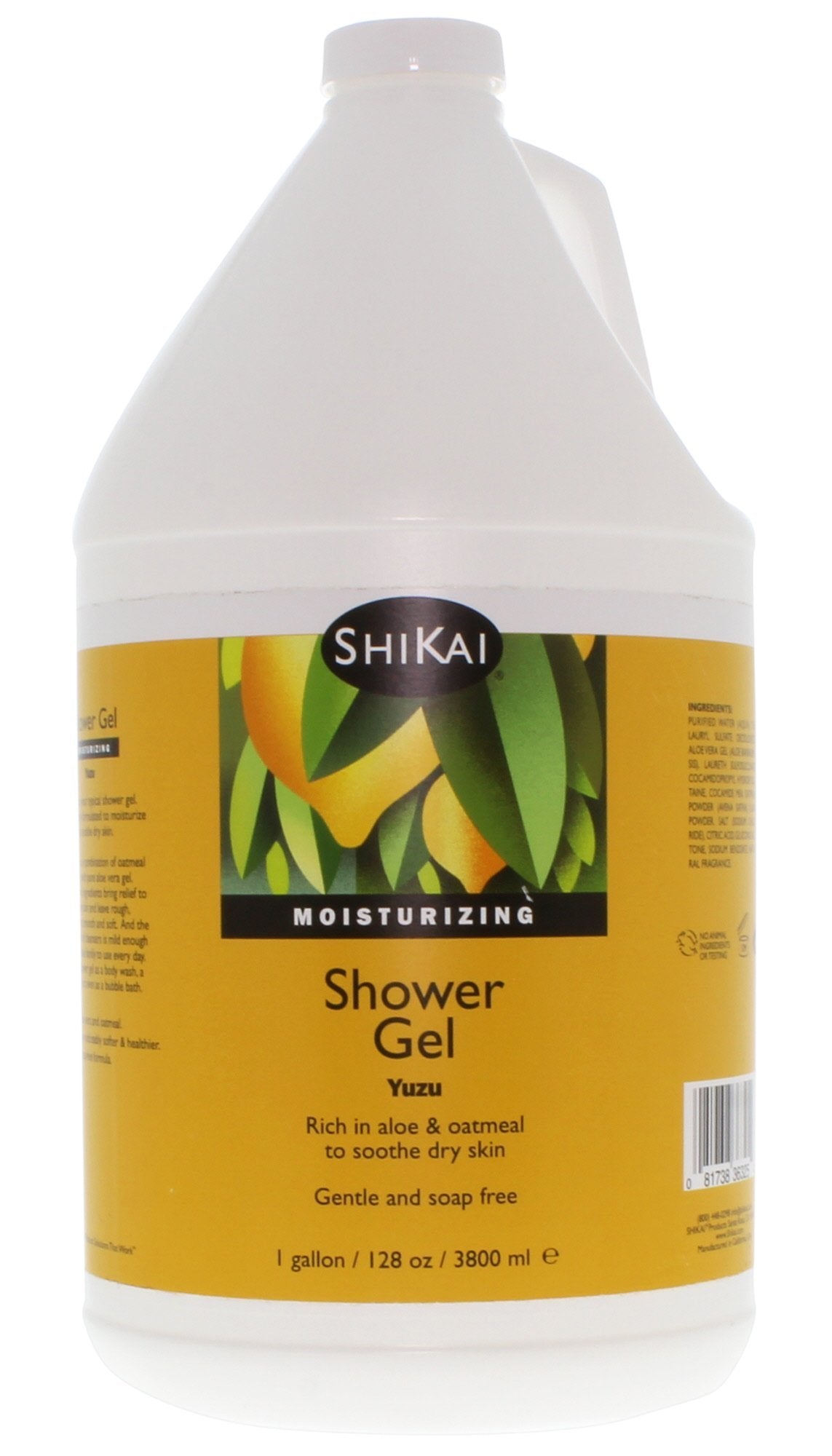 ShiKai Daily Moisturizing Shower Gel (Yuzu, 1 Gallon) | Gentle Soap-Free Formula | with Aloe Vera & Finely Ground Oatmeal for Soft, Healthy Skin | Dry Beauty & Personal Care ShiKai