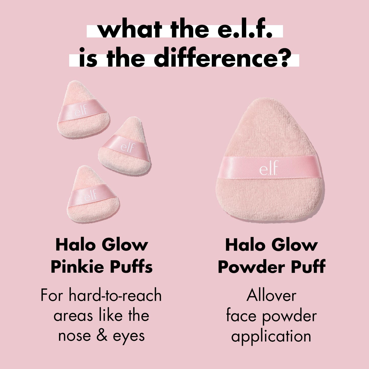 e.l.f. Halo Glow Pinkie Puffs, Finger-sized, Mini Puff For Applying Loose & Pressed Powders, Soft, Reusable & Washable, Vegan & Cruelty-Free, Set of 3 Beauty and Personal Care e.l.f.