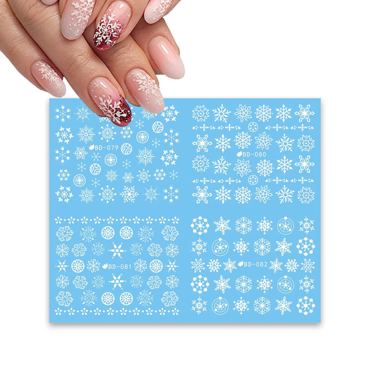 24 Sheets Christmas Nail Stickers Snowflake Nail Art Water Decals Transfer Nail Supplies Snowflake Angel Bell Elk Design Nail Tattoo Stickers Beauty & Personal Care SHANPIN