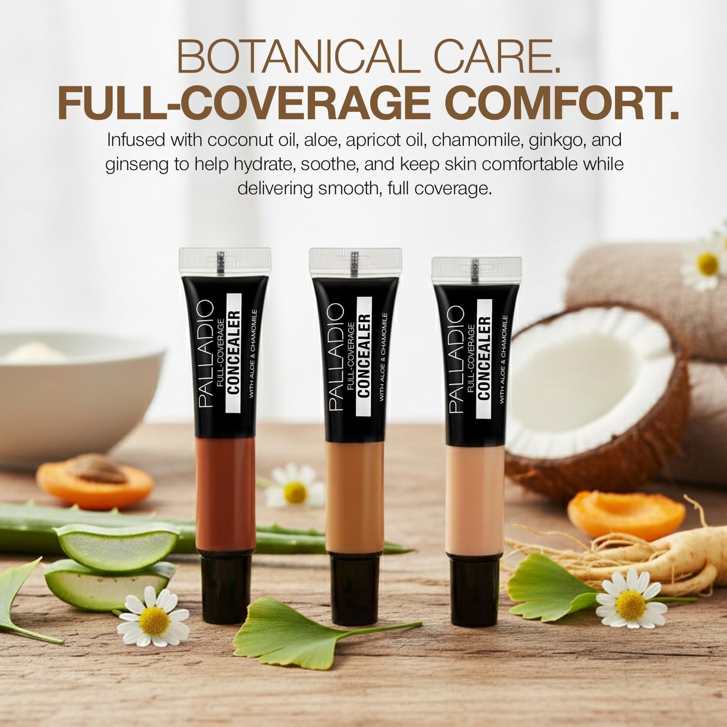 Palladio Full Coverage Concealer - Creamy Face & Under Eye Formula, Disguises Dark Circles, Blemishes, Fine Lines, Evens Skin Tone (Caramel Drizzle) Beauty & Personal Care Palladio