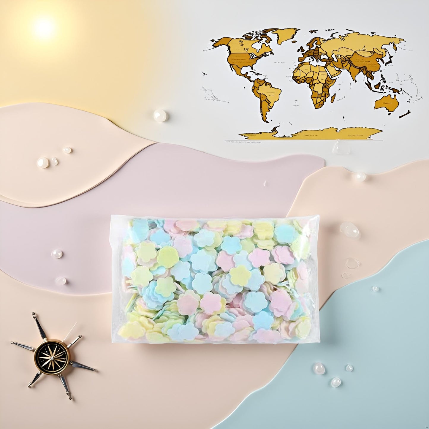 PurYupearl 1000 Sheets Colorful Portable Disposable Paper Soap Portable Travel Hiking Washing Hand Bath Toiletry Paper Sheets Confetti Women Kids Soap Beauty & Personal Care PurYupearl