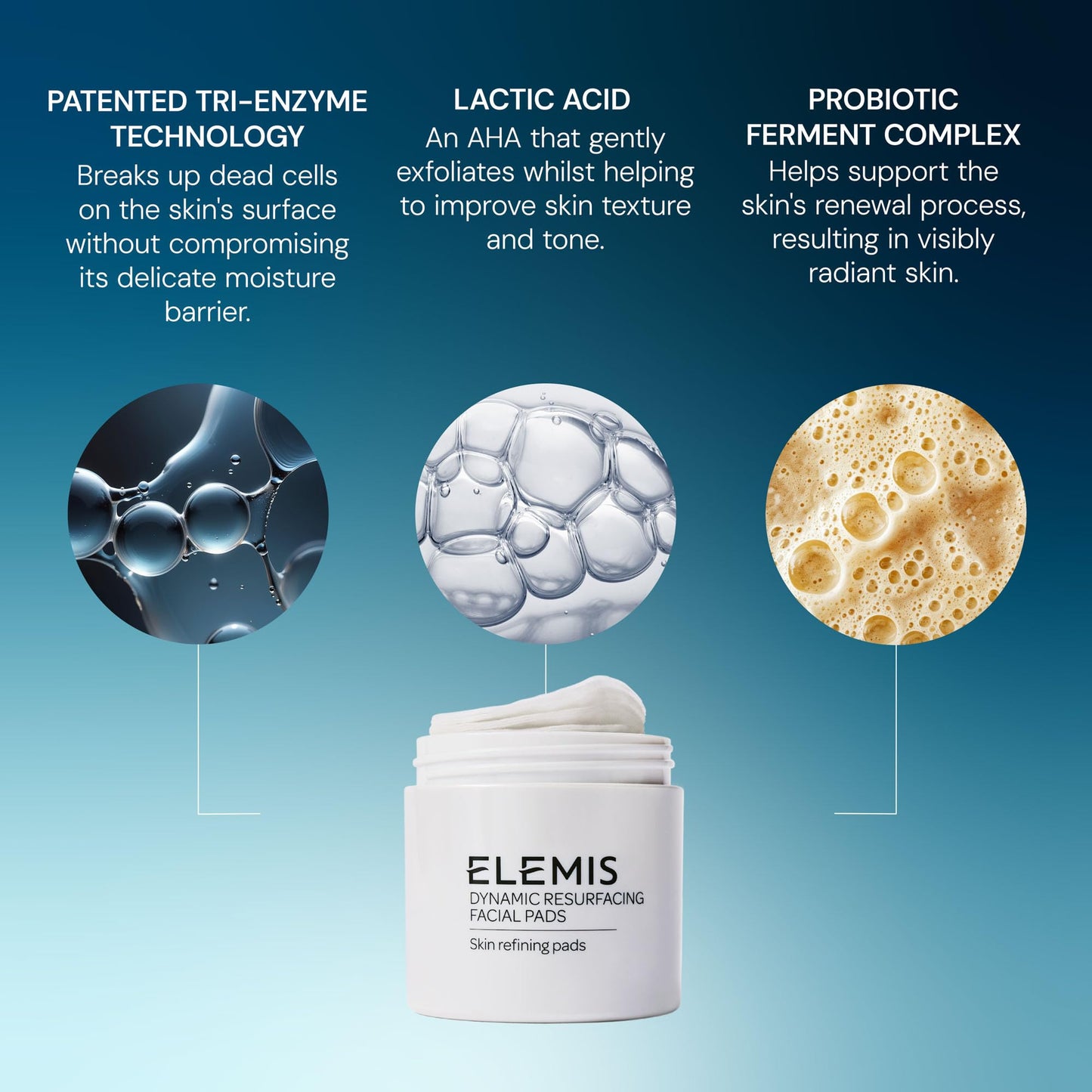 ELEMIS Dynamic Resurfacing Facial Pads - Blackhead Refining Treatment - Gentle Daily Skin Resurfacer - Lactic Acid, Tri-Enzyme - 60-Count Jar Beauty and Personal Care ELEMIS