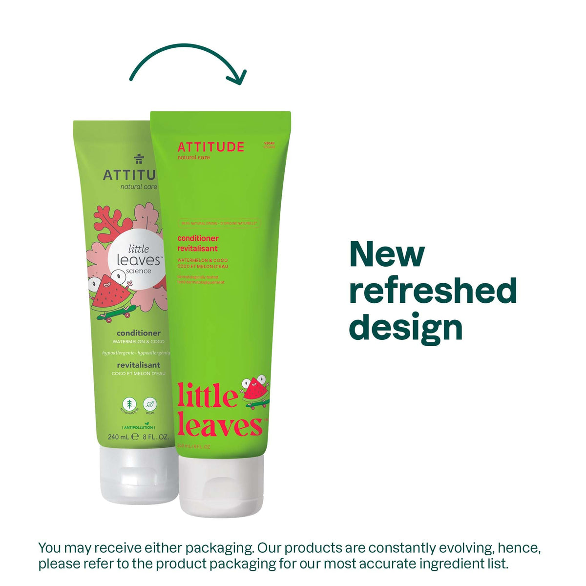 ATTITUDE Natural Conditioner for Kids, Hypoallergenic, Vegan, Plant- and Mineral-Based, Vegan and Cruelty-free, Watermelon & Coco, 8 Fl Oz Beauty & Personal Care ATTITUDE