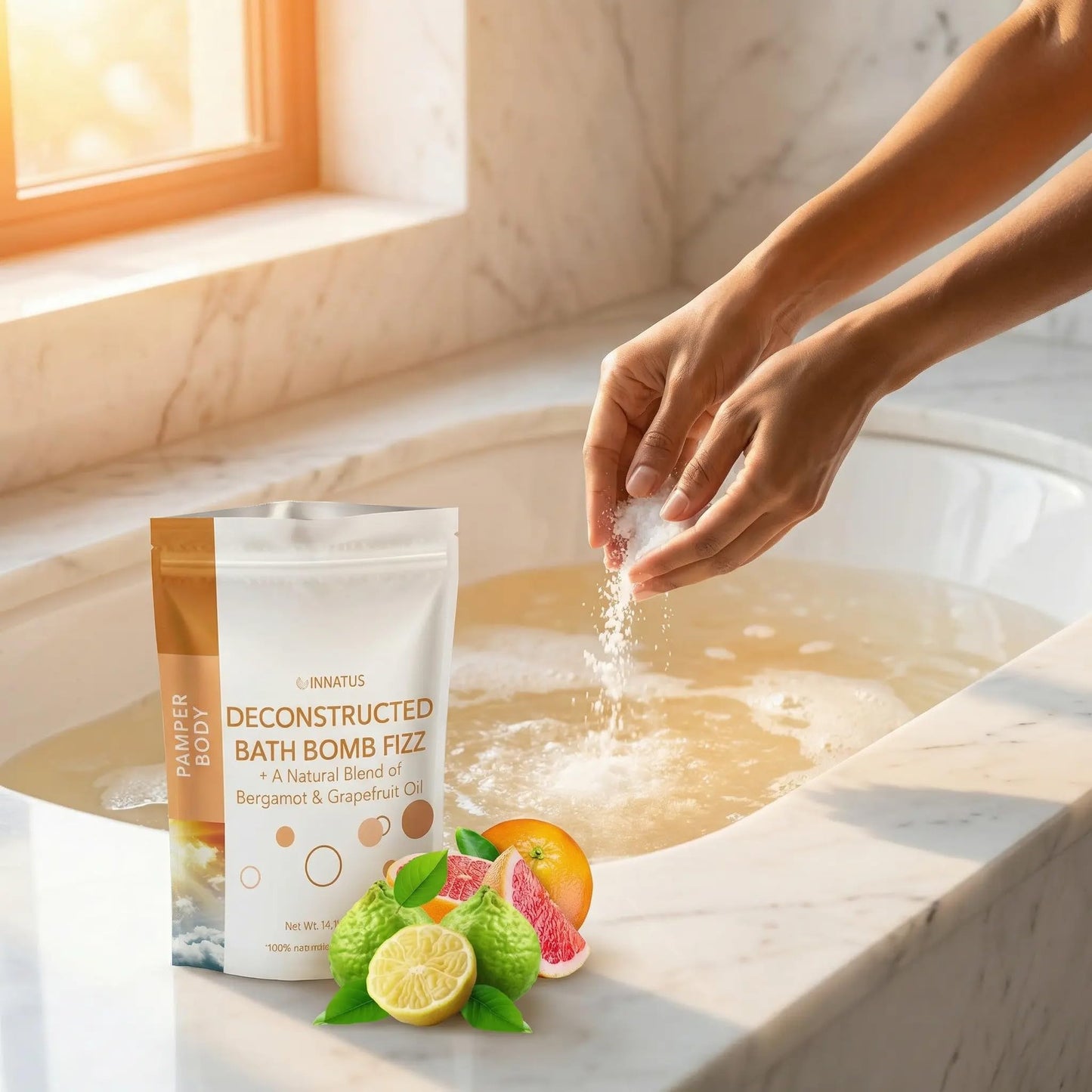 Sea Salt Fizzy Deconstructed Sleeping Beauty Bath Bomb - 14oz Bath Fizz - Infused with Natural Oils for Deep Relaxation (Lemon) Beauty and Personal Care INNATUS