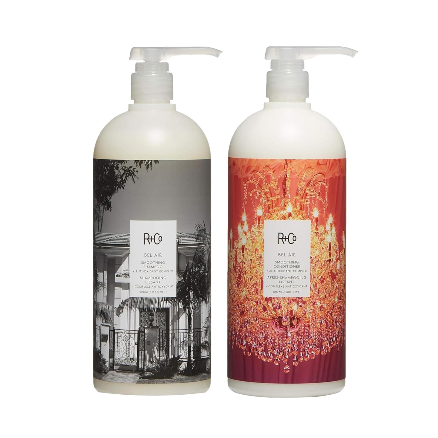 R+Co Bel Air Smoothing Shampoo and Conditioner Liter Set - Anti-Oxidant Complex for Smooth, Frizz-Free Hair for All Hair Types - UV Protection, Shine Beauty & Personal Care R+Co