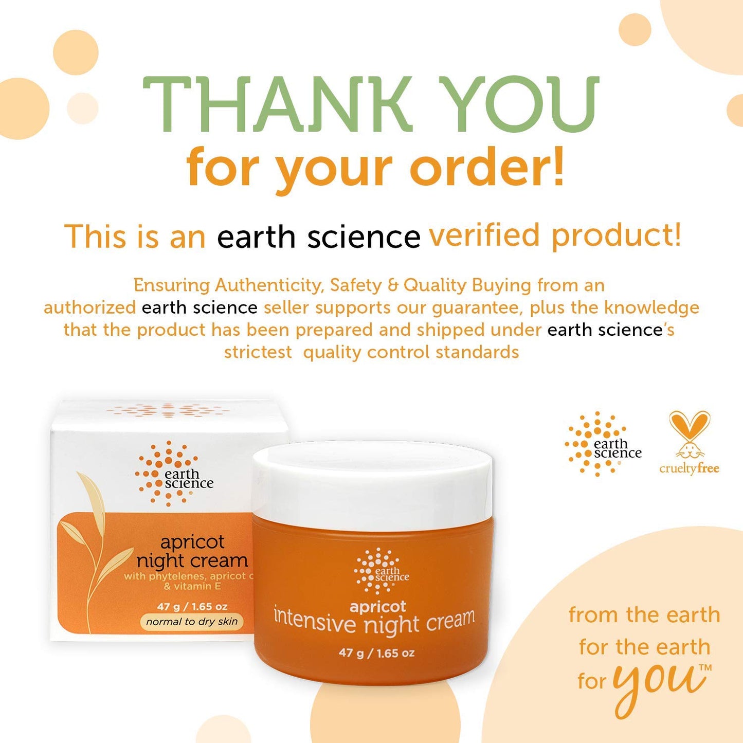 EARTH SCIENCE - Apricot Night Cream with Hydrating Apricot and Vitamin E for Dry Skin (1.65 oz) Beauty & Personal Care Earth Science