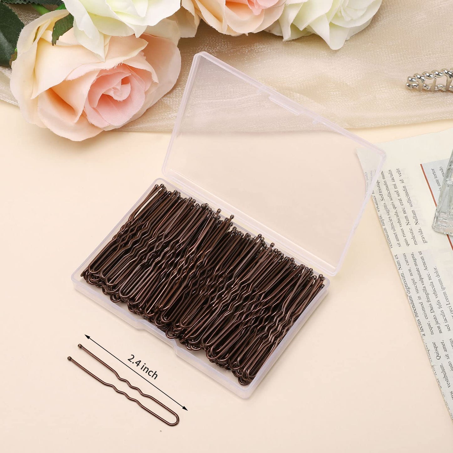 Cehony U Shaped Hair Pins, 200 Count Buns Waved Hair Pins for Updos with Box for Women Lady Girls Bobby Pins French Historical Hair Styling Pins Hair Beauty and Personal Care Cehony