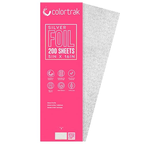 Colortrak Embossed Hair Coloring Foil Sheets, Professional, Convenient 5 x 16 inch Extra Long Pre-cut Sheets, Easy to Grab During Processing, Silver Beauty & Personal Care Colortrak