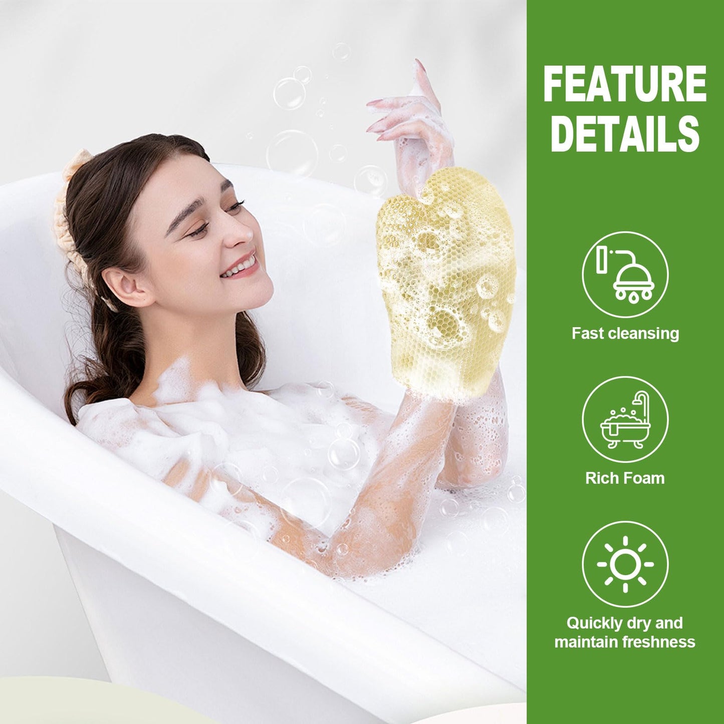Honeycomb Exfoliating Bath Gloves - Microfiber for Enhanced Blood Circulation & Soft, Smooth Skin for All Skin Types (Yellow - Glove) Beauty and Personal Care Koqye