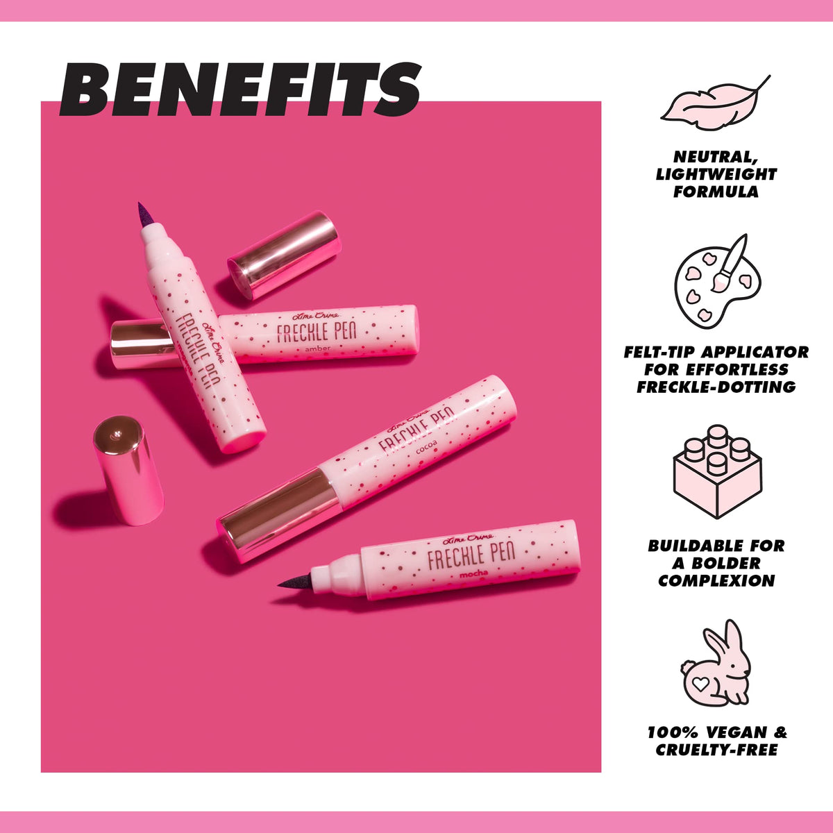 Lime Crime Freckle Pen, Amber (Freckle Brown) - Lightweight Buildable Makeup with Felt Tip Applicator for Natural Look - Long-Lasting Beauty & Personal Care Lime Crime