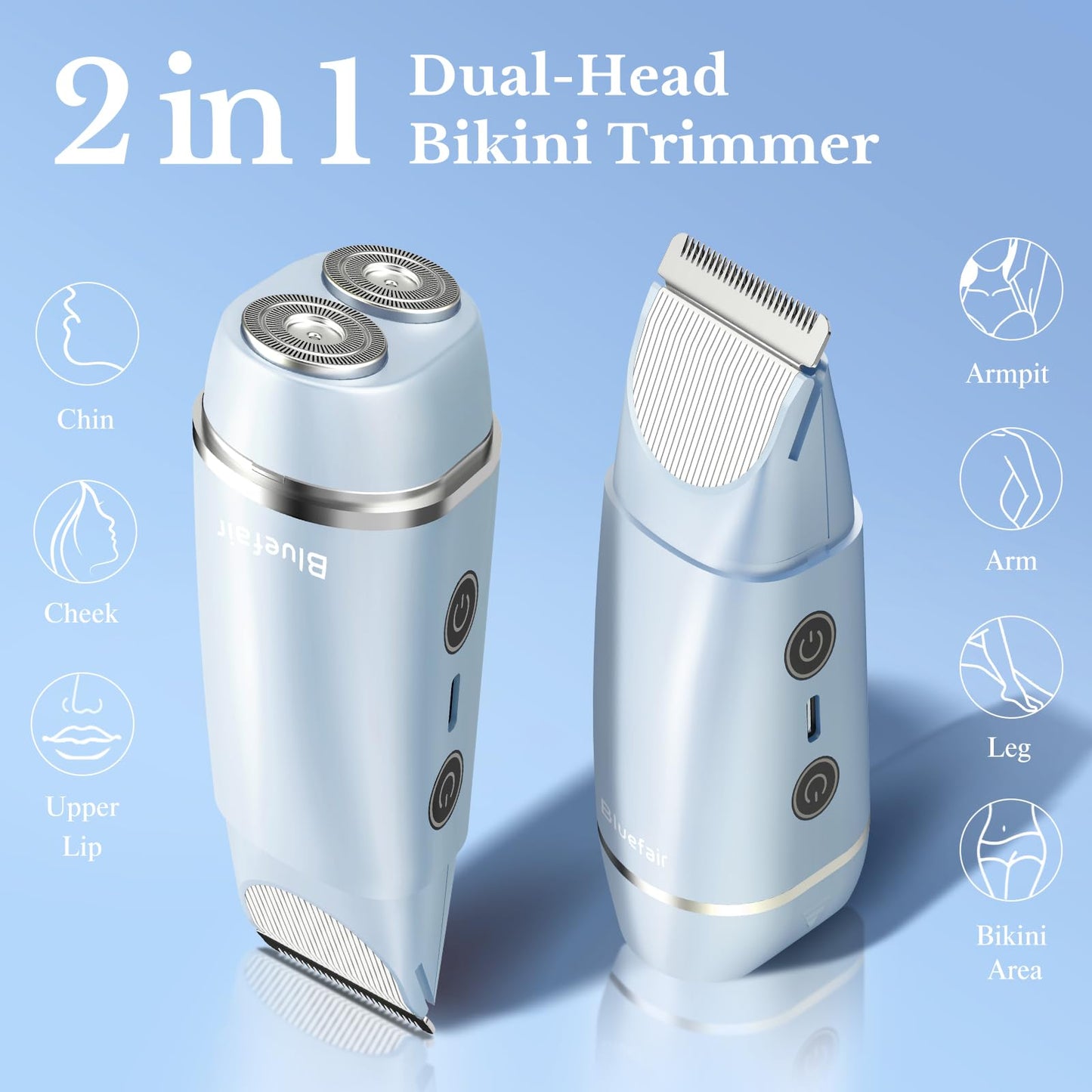 bluefair 2 in 1 Electric Razors for Women Electric Shaver (Blue) Beauty and Personal Care bluefair
