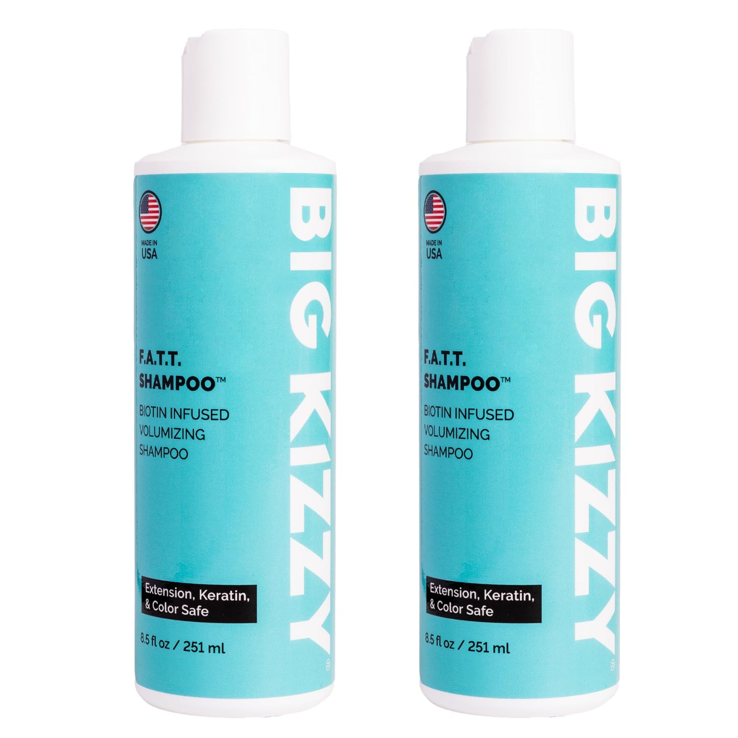 Volumizing Biotin Shampoo Set of 2, 8.5oz - Color, Keratin Treatment, Hair Extension Safe. Sulfate, Paraben & Oil Free, Body Building, Thickening Beauty & Personal Care Big Kizzy