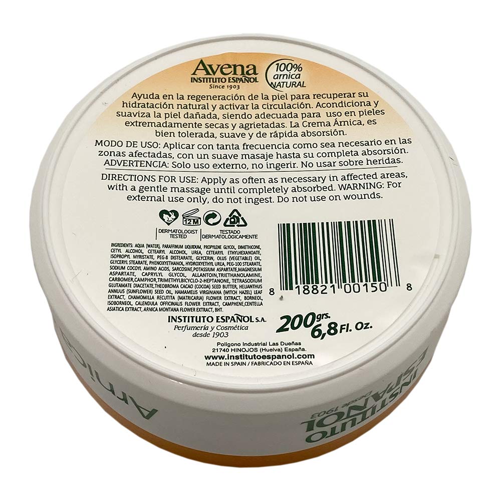 Avena Arnica Cream. Moisturizes, Soothes, Softens and Protects Severely Dry and Rough Skin. Enriched with Natural Arnica and Cocoa Butter. 6.70 oz Beauty & Personal Care Avena