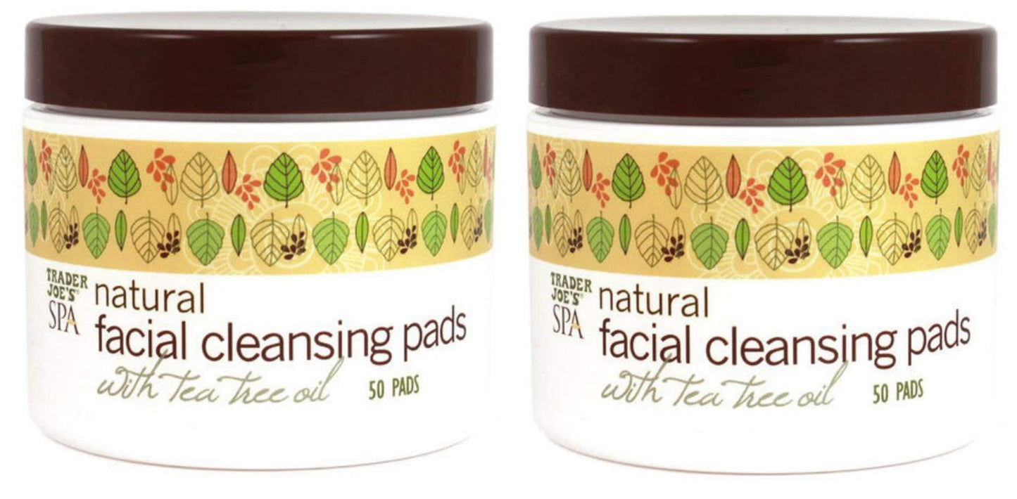 2 Pack Trader Joes Spa Natural Facial Cleansing Pads with Tea Tree Oil Beauty & Personal Care Turundi
