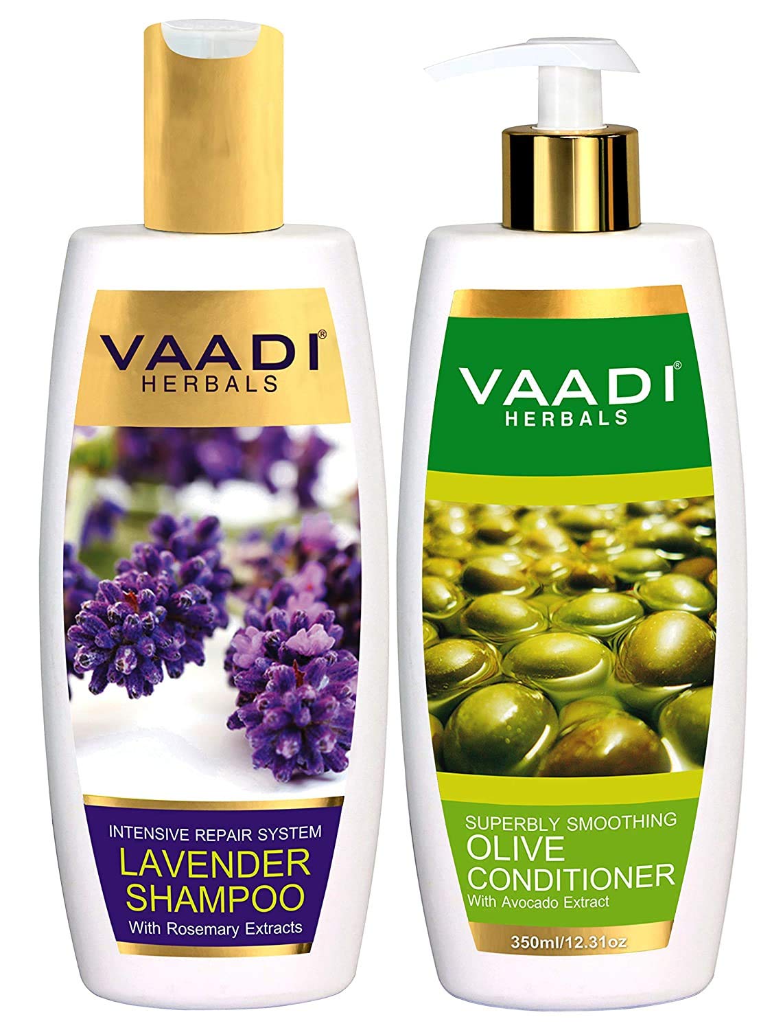 Vaadi Herbals Lavender Shampoo, 350ml with Olive Conditioner, 350ml Beauty & Personal Care NWIL