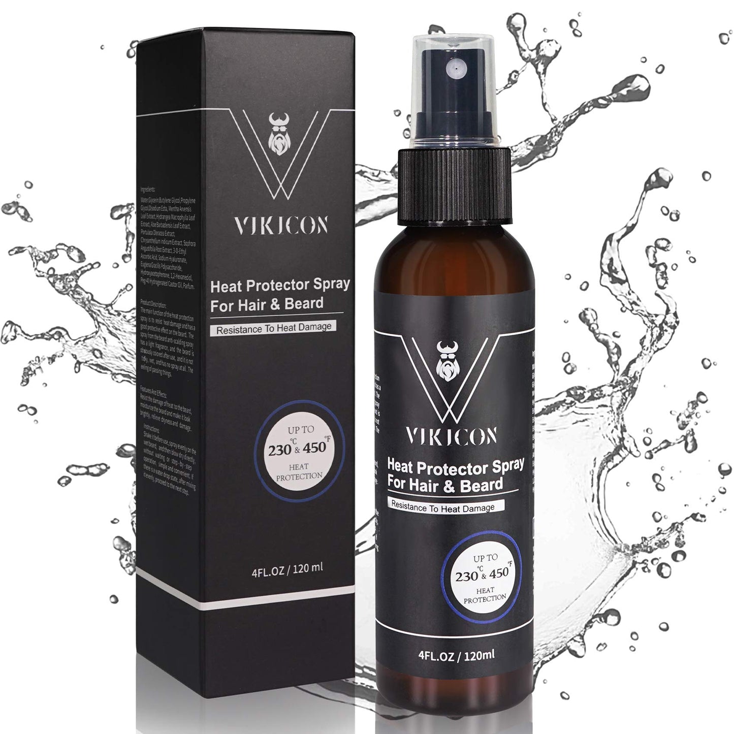 VIKICON Shield Heat Protectant Spray - Blend Prevents Damage & Breakage for Hair and Beard Beauty & Personal Care VIKICON