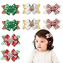 ALIBBON 8 Pcs Christmas Hair Bows for Girls, Glittering Christmas Tree Snowflake Hair Clips for Woman, Reindeer Hairpins for Kids, Christmas Hair Beauty & Personal Care ALIBBON