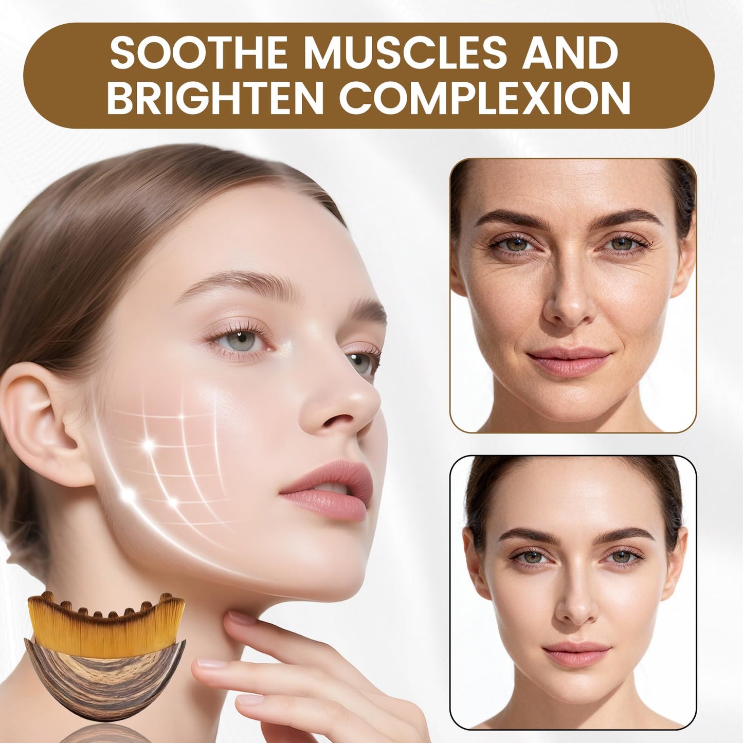 Lymphatic Drainage Massager Face Brush, Lymphatic Contour Face Brush to Sculpt Jawline & Reduce Puffiness Double Chin Reducer, Improves Skin Glow Beauty & Personal Care Sutrtcosg