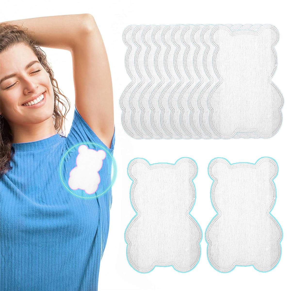 20 Pcs Underarm Sweat Pads, Armpit Sweat Pads for Women And Men Large Self Adhesive Armpit Sweet Pads Shields Pads Disposable Sweat Absorbing Pads Beauty and Personal Care KimDaro