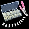 Acrylic Nail Tips 500pcs, French Fake Nails Natural False Nail Tips with Nail Clipper and Storage Case for Nail Art Salon and Home DIY (10 Sizes) Beauty & Personal Care Dockapa