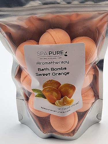 Essential Oil Bath Bombs - USA Made with Coconut Milk & Shea Butter - for a Luxurious at Home Spa Bath (12 Count) Pack of 1 (Sweet Orange) Beauty & Personal Care Spa Pure