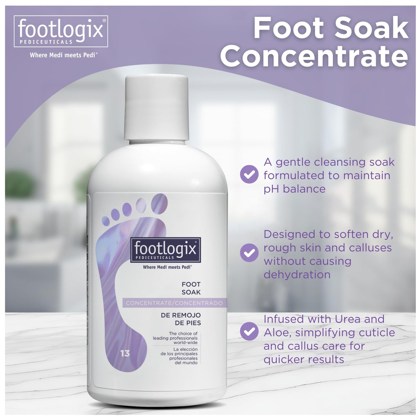 FOOTLOGIX Foot Soak Concentrate, 8.45 oz - Gentle Cleansing, Foot Bath Soak, Soften Dry Feet and Calluses Beauty & Personal Care FOOTLOGIX