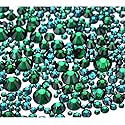 Jollin 3456pcs Flatback Rhinestones Glass Charms Diamantes Gems Stones for Nail Art 6 Size ss4~ss12 Dark Green Beauty & Personal Care Jollin