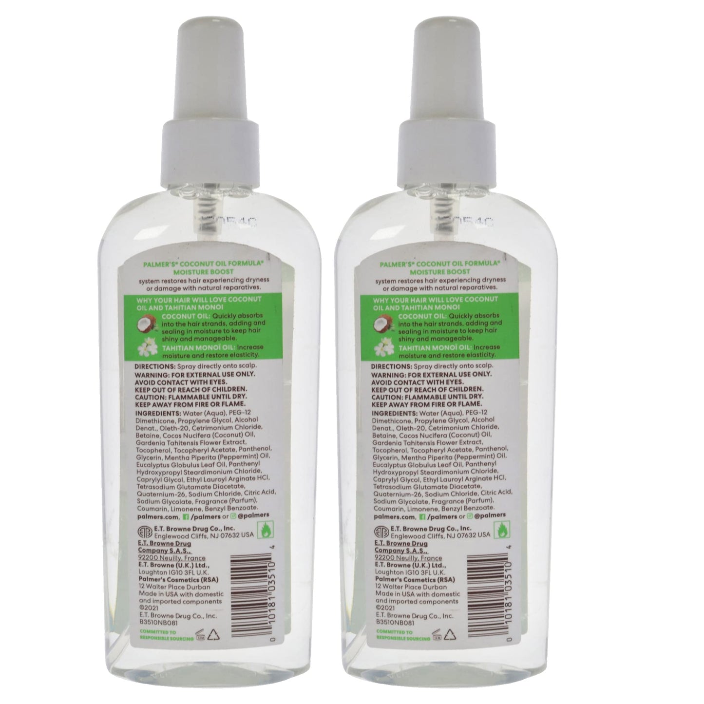 Palmers Coconut Oil Formula Moisture Boost Strong Roots Spray Hair Spray Unisex 5.1 oz Pack of 2 Beauty & Personal Care Palmers