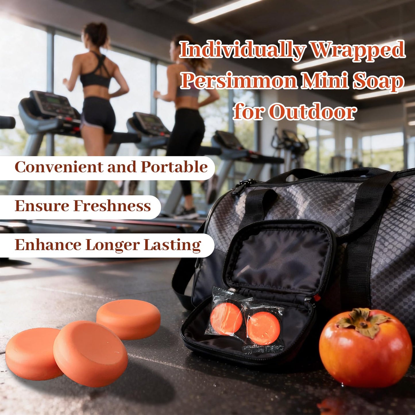 14 Pack Persimmon Soap Bar for Body Odor, Natural Deodorizing Persimmon Travel Soap Individually Wrapped, Handmade and Cold Process, Fragrance Free Beauty & Personal Care Umpeimvon