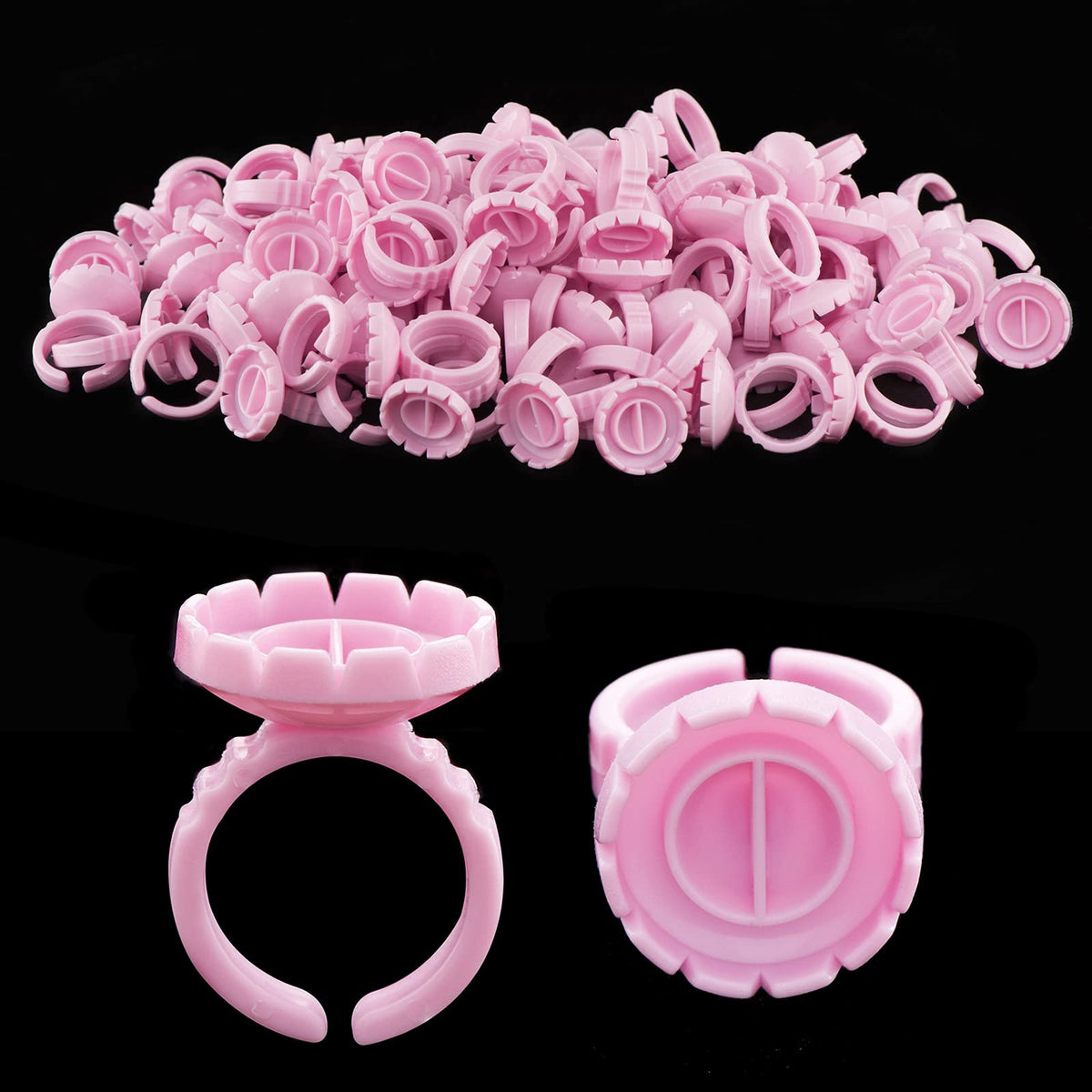 Lash Extensions Supplies,100PCS Glue Rings, Lash Glue Holder for Volume Lashes Fan, Eyelash Ring Cup for Eyelash Extension Supplies Beauty & Personal Care Beauty Junko Pro