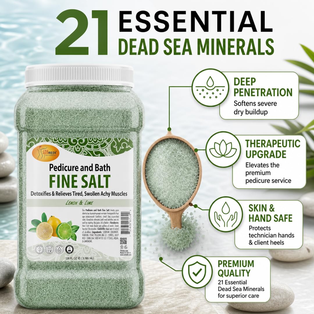 Professional Dead Sea Salt Pedicure Soak - The Therapeutic Mineral Upgrade for a Premium Pedicure Service that Softens Skin Faster, Creating Beauty and Personal Care SPA REDI