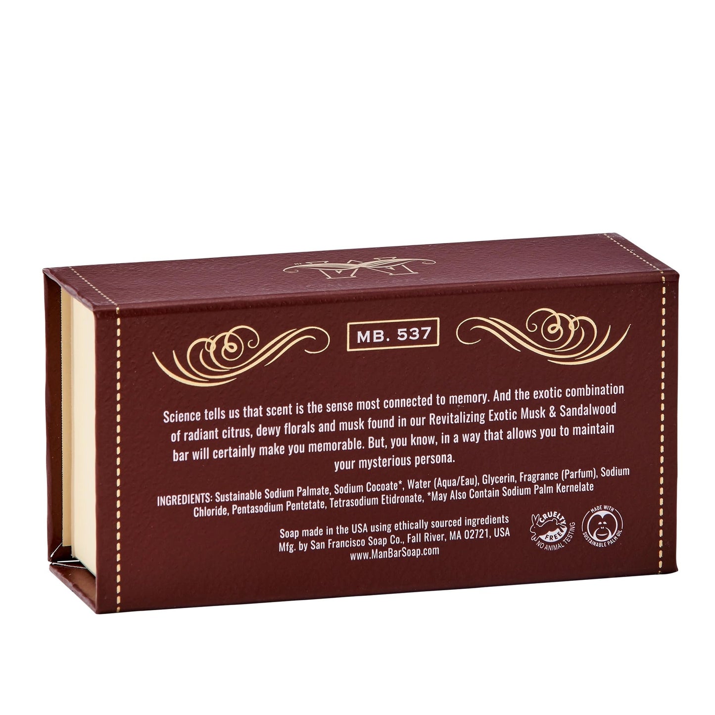San Francisco Soap Company Exotic Musk And Sandalwood Fragrance Man Bar - Revitalizing - No Harmful Chemicals - Good for all Skin Types - Made in the Beauty & Personal Care San Francisco Soap Company