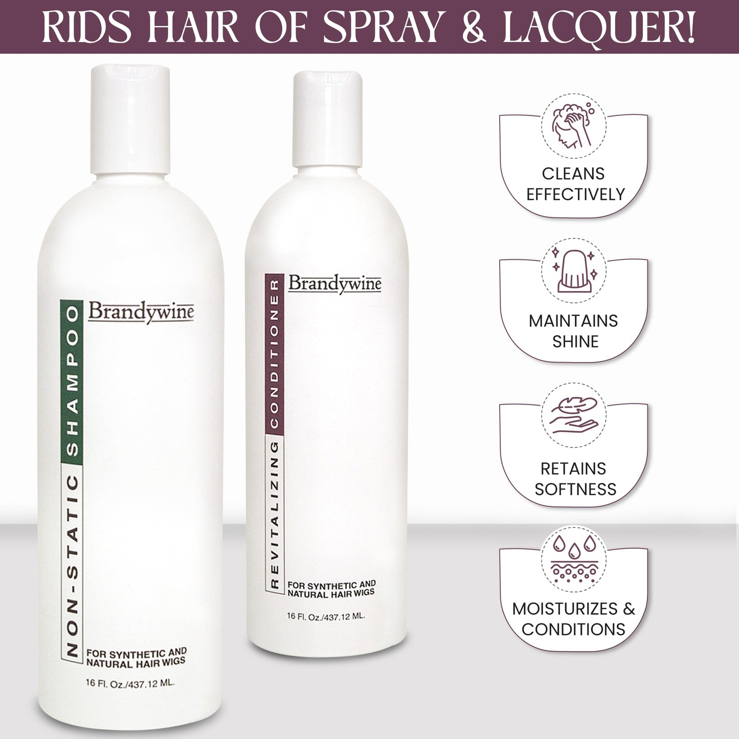 Non Static Shampoo & Revitalizing Conditioner 16 Ounce, Value Pack Bundle 2 items Beauty & Personal Care Brandywine