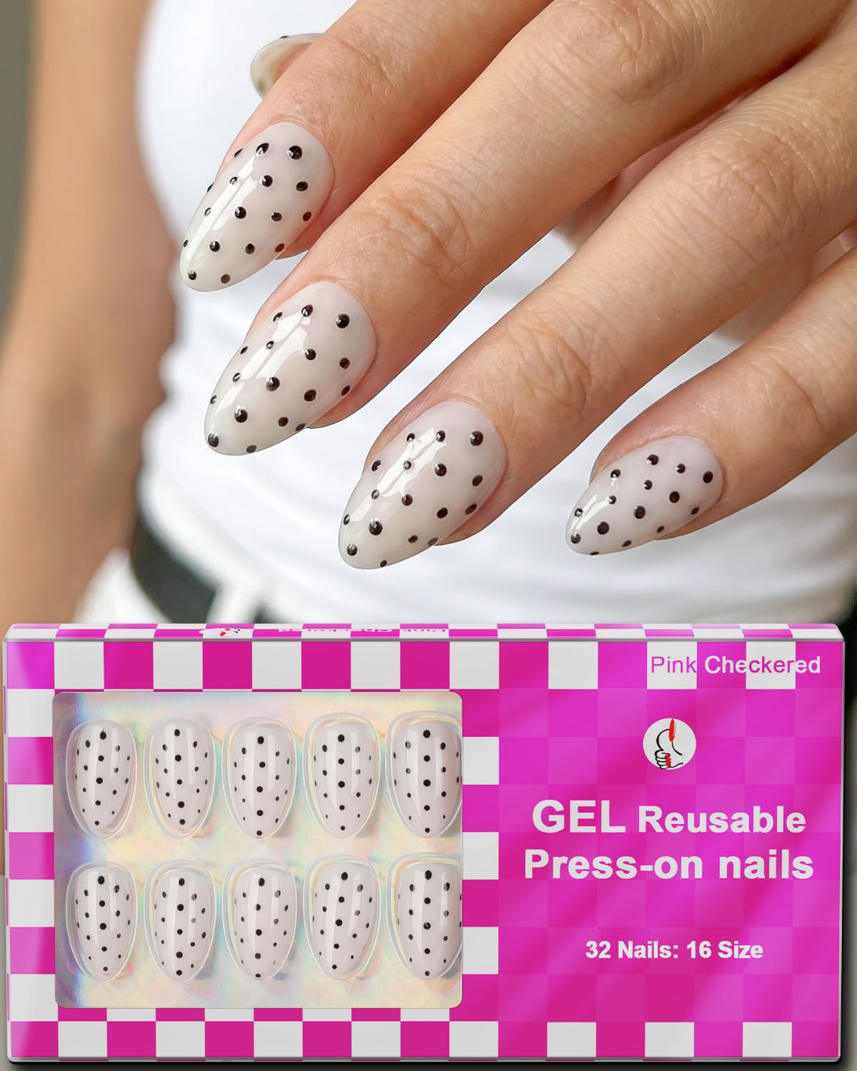 Bright Red Press On Almond Nails Short 16 Sizes Gel Fake Manicure Glossy 32pcs, Nail Glue Included Beauty and Personal Care OIFEN Default Title