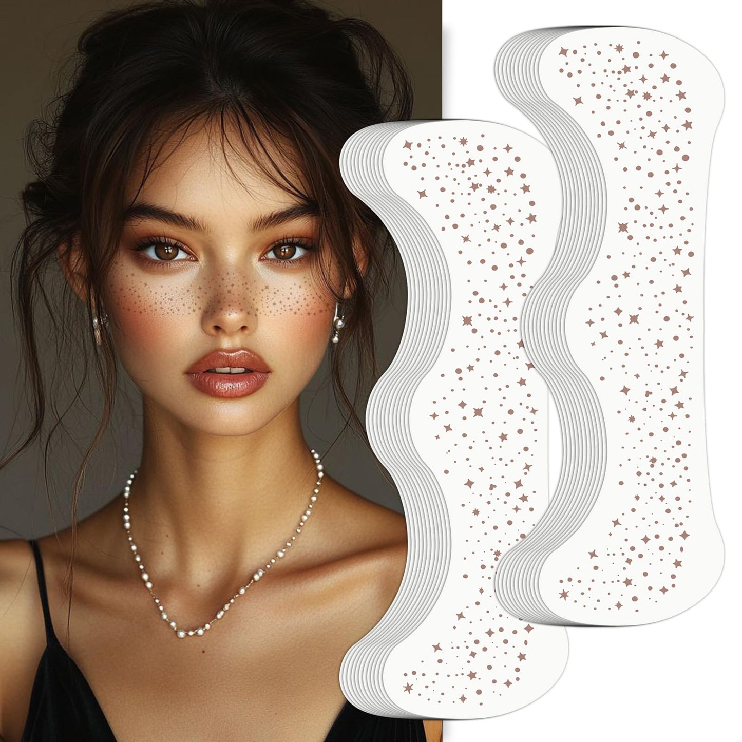 Wodelanle Glitter Freckles Face Tattoo, 24 Count Brown Face Glitter Speckles Makeup Patches, Glow Up Makeup Patches, Cute Glitter Freckles Makeup Beauty & Personal Care Wodelanle