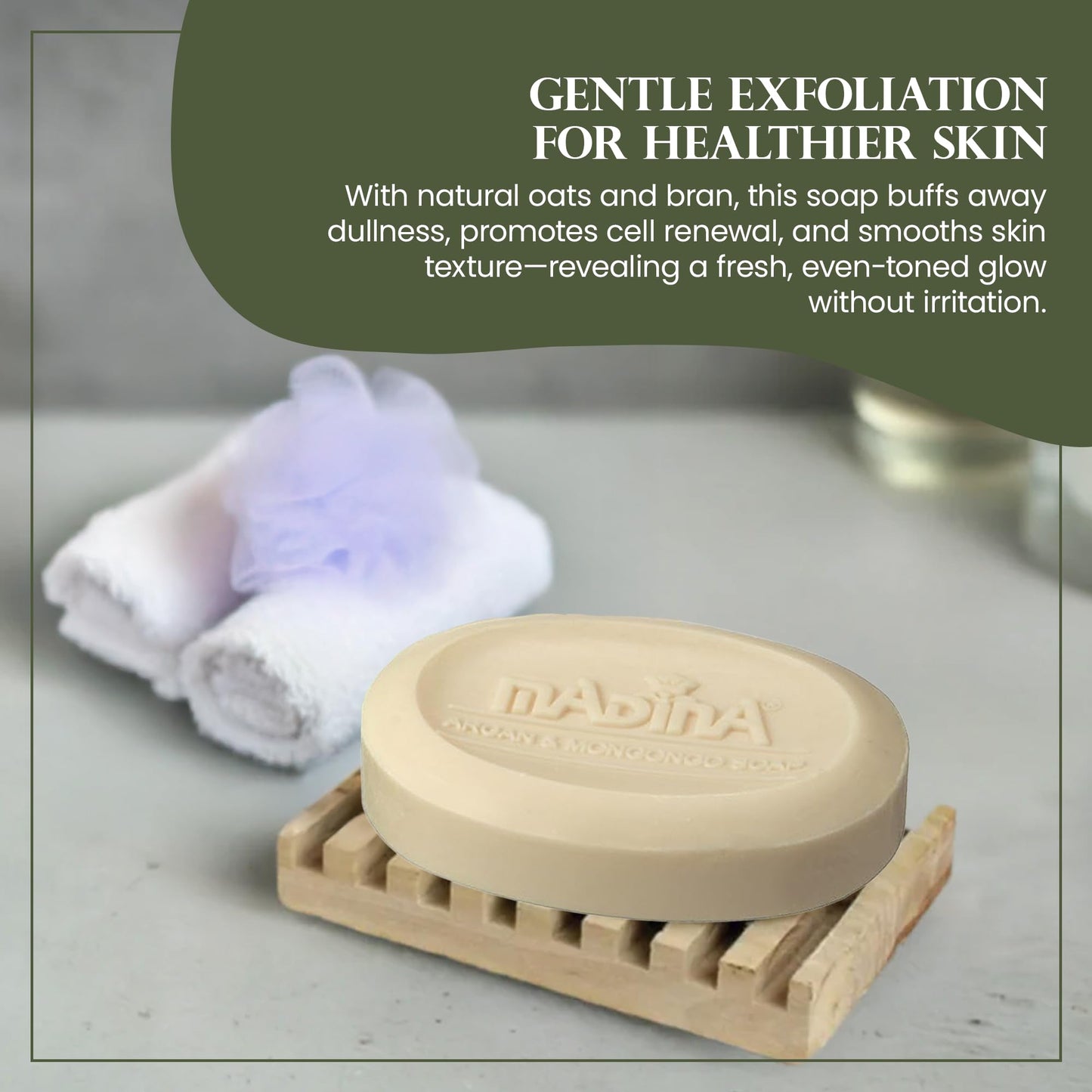 Madina Argan & Mongongo Soap Bar - Hydrating, Deep Moisturizing, Antioxidant, Natural Oils, Gentle Cleanser for Face & Body, For Dry & Sensitive Skin Beauty & Personal Care Madina