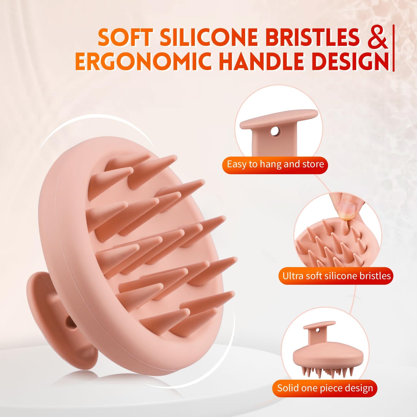 BEAUTLOHAS. Silicone Scalp Massager Shampoo Brush for Shower, Scalp Scrubber with Soft Bristles for Hair Growth & Dandruff Treatment, Wet Dry Hair Beauty & Personal Care BEAUTLOHAS.