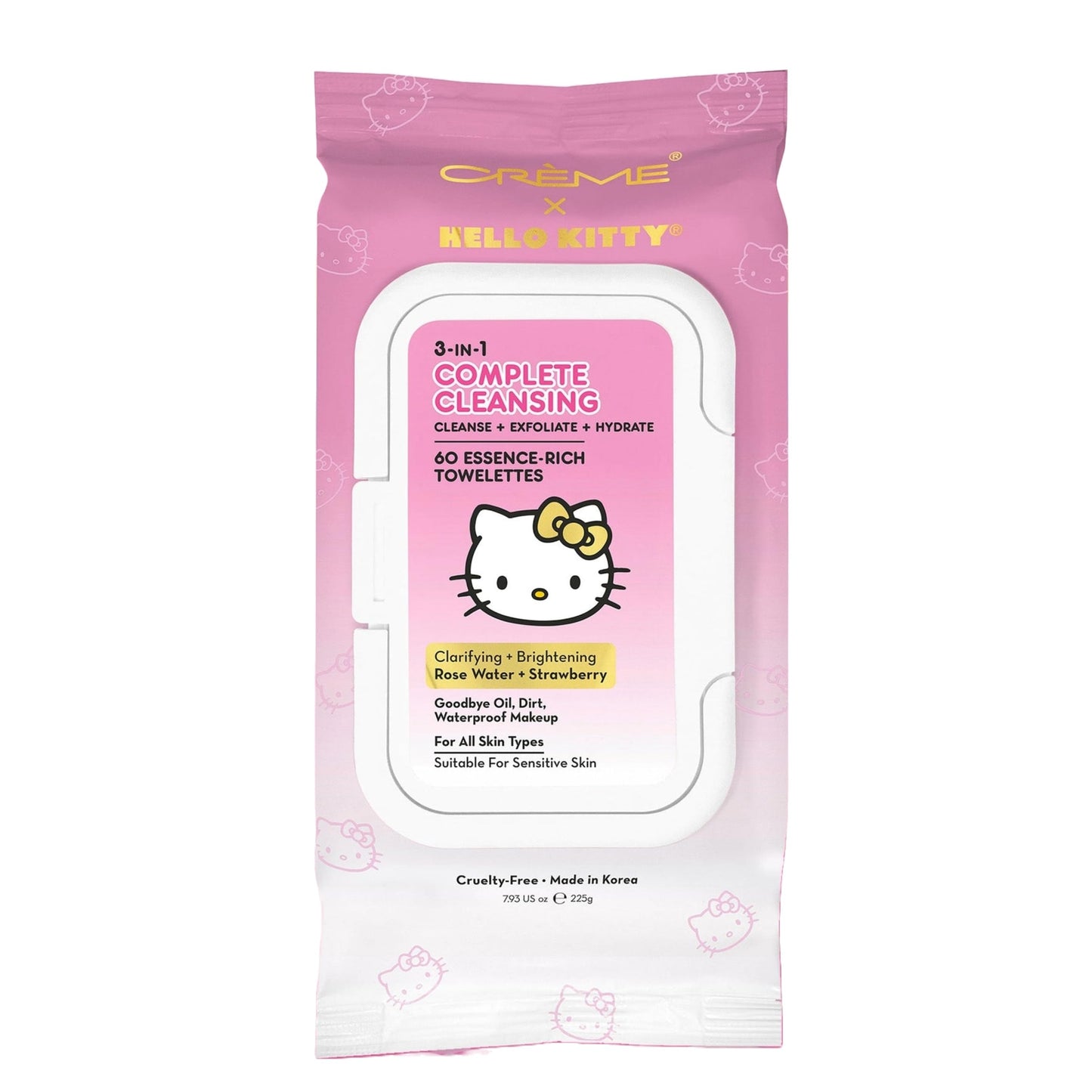 The Crème Shop x Hello Kitty 3-in-1 Complete Cleansing Towelettes - Rose Water & Strawberry - Cleanse, Refresh & Hydrate for Face and Body Beauty & Personal Care The Crème Shop