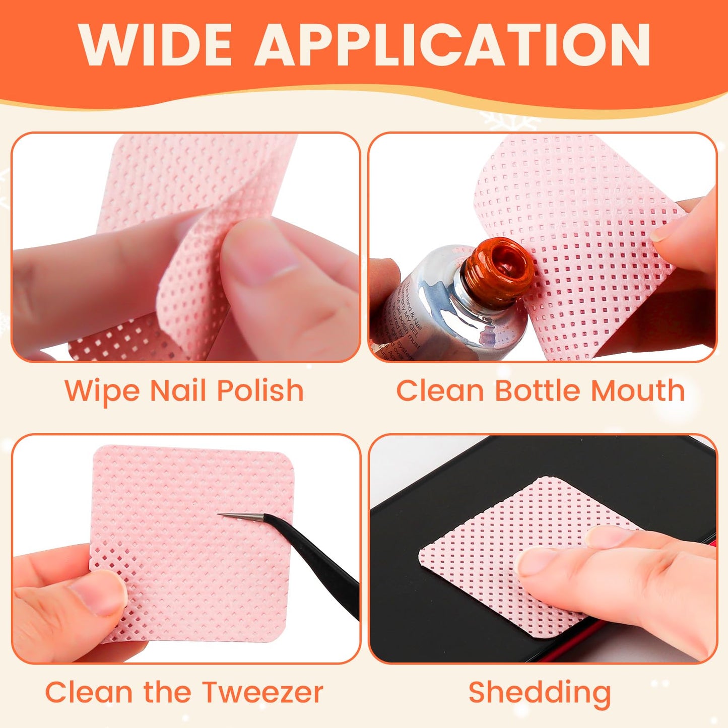 Corconess 400PCS Lint Free Nail Wipes with Dispenser - Gel Nail Polish Remover Wipes with Acetone Dispenser,Lash Extensions Glue Cleaning Wipe Beauty and Personal Care Corconess